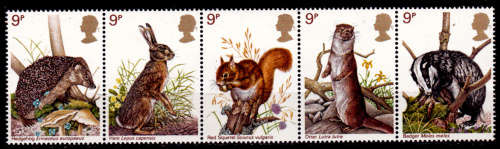 ENGLAND 1977, 5 Oct. WILDLIFE PROTECTION, set strip of 5, MNH, CV +/-R 45.00 view scans