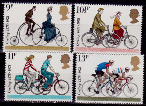 ENGLAND 1978, 2 Aug. 100th Anniv 1st Intl Cycling Org, set, MNH, CV +/-R 30.00 view scans
