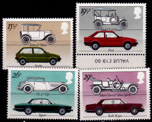 ENGLAND 1982, 8 Sept. CARS, set, MNH, CV +/-R 55.00 view scans