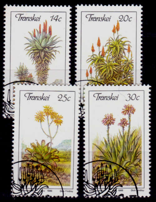 TRANSKEI 1986, 1 May. ALOES, set, CTO, CV R ?? view scans