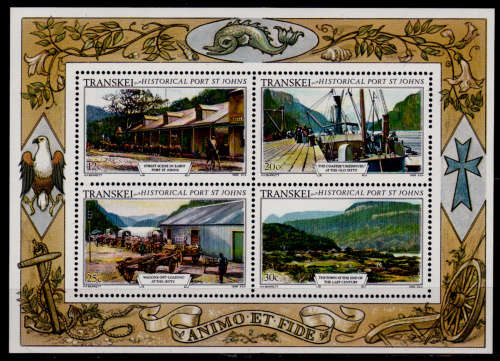 TRANSKEI 1986, 6 Feb. PORT St JOHNS, minisheet no 2, MNH, CV R 10.00, view scans