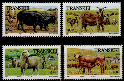 TRANSKEI 1987, 22 Oct. DOMESTIC ANIMALS, set, MNH, CV R 10.00 view scans