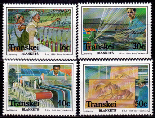 TRANSKEI 1988, 5 May. BLANKET FACTORY, set, MNH, CV R 10.00 view scans