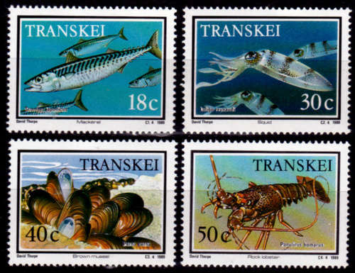 TRANSKEI 1989, 20 July, FOOD FROM THE SEA, set, MNH, CV R 10.00, view scans