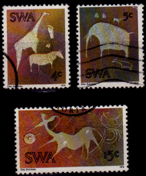 SWA 1974, 10 April. Twyfelfontein Rock Engravings, set, UNH. CV R 11.00 view scans