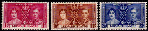 LEEWARD ISLANDS 1937, 12 May. Coronation KGVI and QE, MH, CV +/-R 20.00 view scans