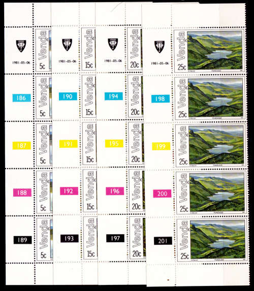 VENDA 1981, 6 May. LAKES AND WATERFALLS, set controls, MNH, CV R 50.00 view scans