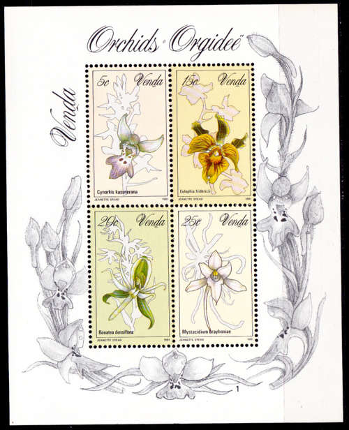 VENDA 1981, 11 Sept. ORCHIDS, minisheet no 1, MNH, CV R 10.00 view scans