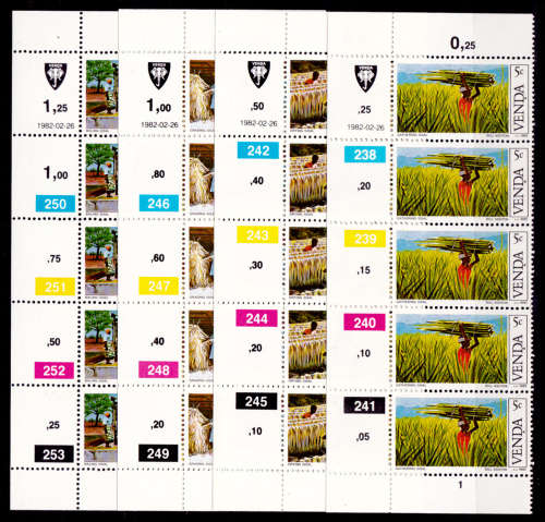 VENDA 1982, 26 Feb. SISAL CULTIVATION, set controls, MNH, CV R 50.00 view scans