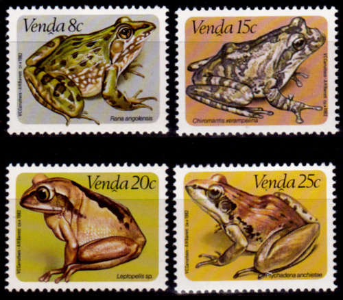 VENDA 1982, 26 Nov. FROGS, set, MNH, CV R 10.00 view scans