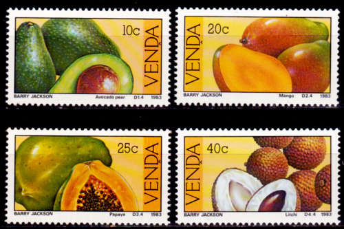 VENDA 1983, 26 Oct. SUBTROPICAL FRUIT, set, MNH, CV R 10.00 view scans