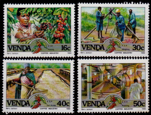 VENDA 1988, 21 Jan. COFFEE INDUSTRY, set, MNH, CV R 10.00 view scans