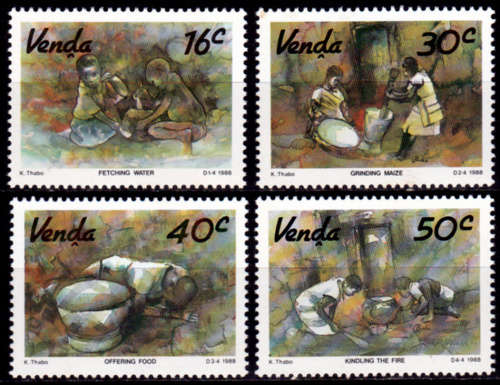 VENDA 1988, 6 Oct. LOCAL ART, set, MNH, CV R 10.00 view scans