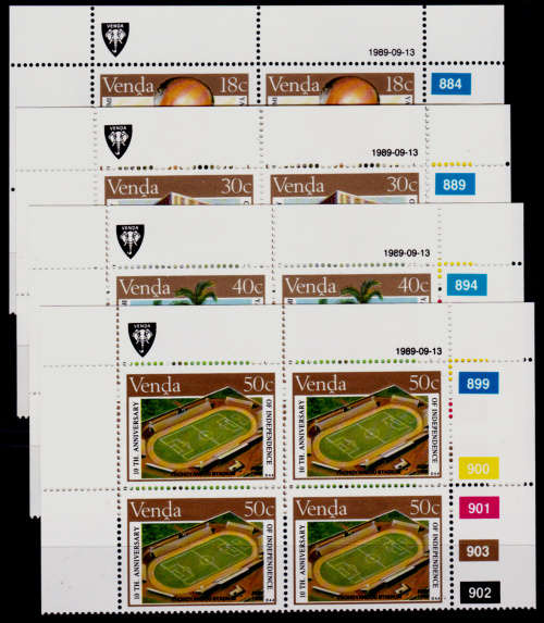 VENDA 1989, 13 Sept. 10th ANNIV of INDEPENDENCE, set controls, MNH, CV  R 40.00, view scans