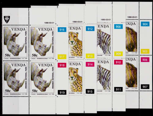 VENDA 1990, 1 March. WILDLIFE CONSERVATION, set controls, MNH, CV R 144.00 view scans