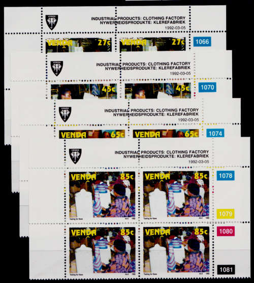 VENDA 1992, 5 March, INDUSTRIAL PRODUCTION, set controls, MNH, CV R 104.00, view scans