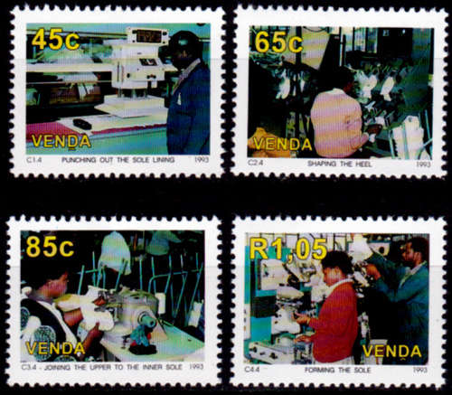 VENDA 1993, 17 Sept, SHOE FACTORY, set, MNH, CV R 34.00, view scans