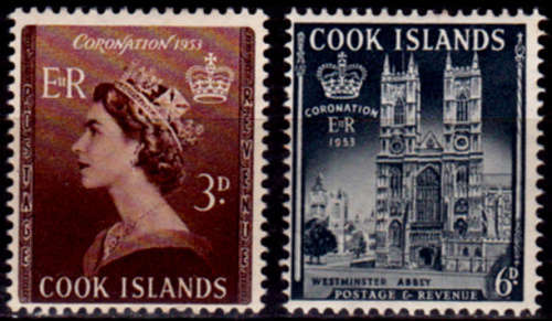 COOK ISLANDS 1953, 25 May, Coronation of QEII, set, MH, CV +/-R 45.00 view scans