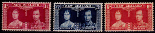 NEW ZEALAND 1937, 13 May. Coronation of KGVI and QE, MH, CV +/-R 25.00 view scans