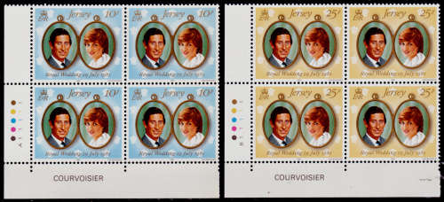 JERSEY 1981, 28 July. ROYAL WEDDING, set blocks, MNH, CV +/-R 200.00 view scans