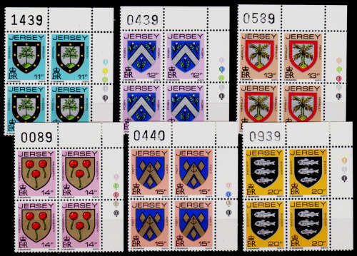 JERSEY 1981, DEFINITIVE ISSUE, set blocks, MNH, CV +/-R 280.00 view scans