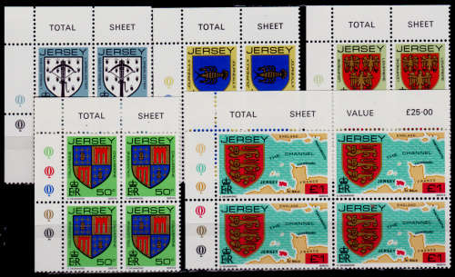 JERSEY 1982, 23 Feb. DEFINITIVE ISSUE, set blocks, MNH, CV +/-R 640.00 view scans