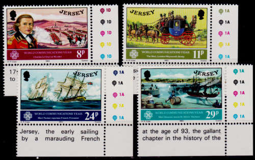 JERSEY 1983, 21 June. WORLD COMMUNICATIONS YEAR, set, MNH, CV +/-R 50.00 view scans