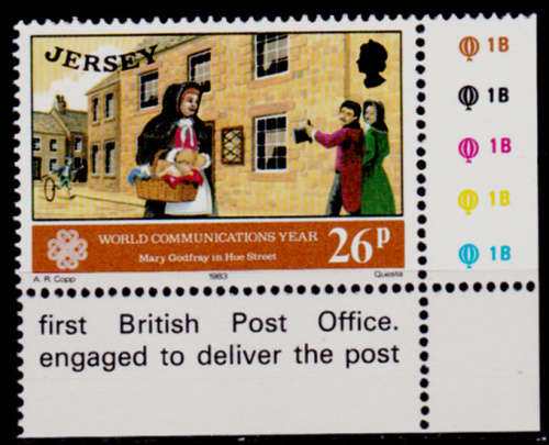 JERSEY 1983, 21 June. WORLD COMMUNICATIONS YEAR, single, MNH, CV +/-R 20.00 view scans