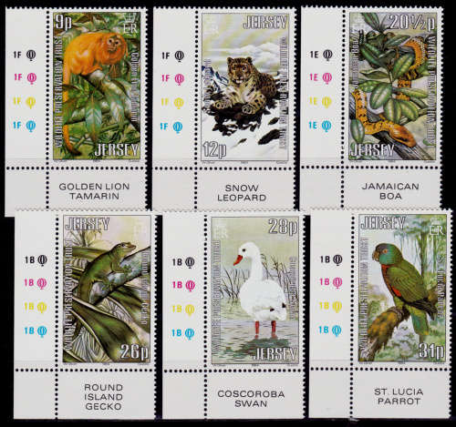 JERSEY 1984, 17 Jan. 25th ANNIV JERSEY ZOO, set, MNH, CV +/-R 120.00 view scans