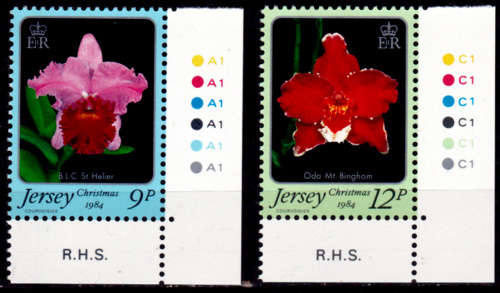 JERSEY 1984, 15 Nov. ORCHIDS - CHRISTMAS STAMPS, set, MNH, CV +/-R 30.00 view scans