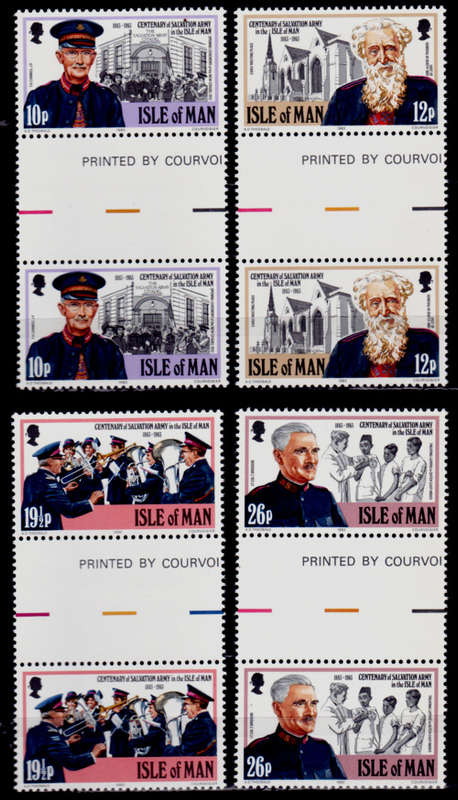 ISLE OF MAN 1983, 15 Feb. 100th ANNIV SALVATION ARMY, set gutter, MNH, CV +/-R 140.00 view scans