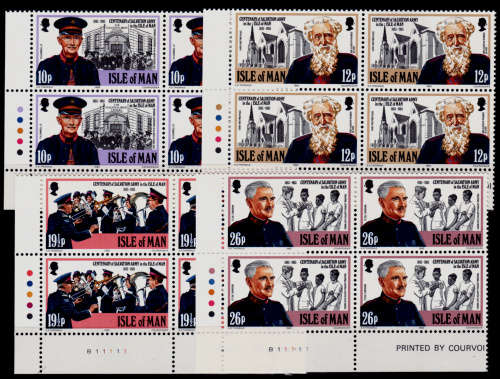 ISLE OF MAN 1983, 15 Feb. 100th ANNIV SALVATION ARMY, set blocks, MNH, CV +/-R 280.00 view scans