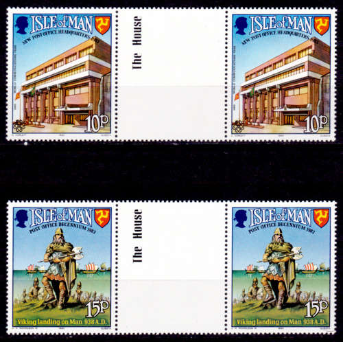 ISLE OF MAN 1983, 5 July. POST OFFICE DECENNIUM, set gutter, MNH, CV +/-R 70.00 view scans