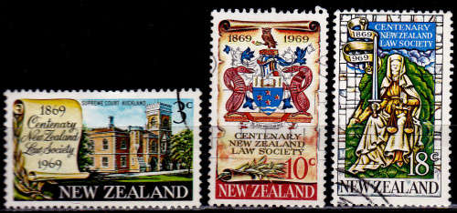 NEW ZEALAND 1969, 8 April. 100th Anniv NZ Law Society, set, UH, CV +/-R 25.00, view scans