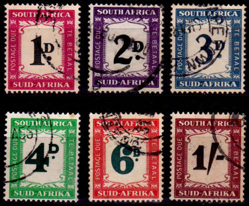 UNION OF SA 1950-1958. Postage Due, Hyphenated set, UH, CV R 693.00 view scans