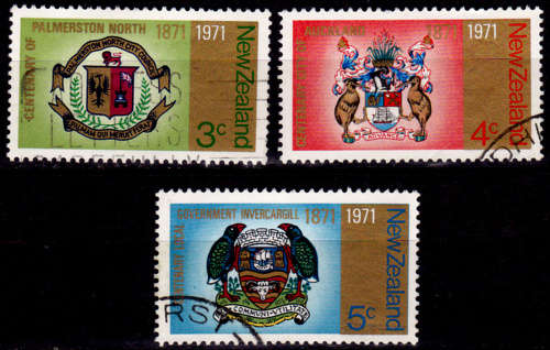 NEW ZEALAND 1971, 12 May.100th Anniv of Cities, set, UH, CV +/-R 20.00 view scans