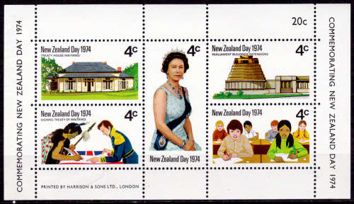 NEW ZEALAND 1974, 5 Feb. New Zealand Day, m/sheet, MNH, CV +/-R 45.00 view scans