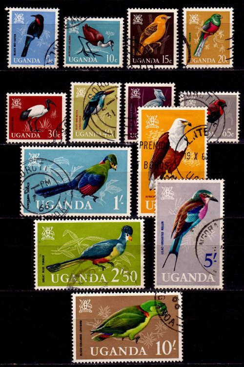 UGANDA 1965, 9 Oct. Birds, short set, UH, CV +/-R 460.00 view scans