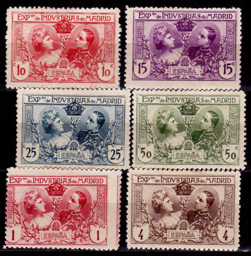 SPAIN 1907, 1 Oct. INDUSTRIAL EXHIBITION, MADRID, set, MH, CV +/- R 660.00, view scans