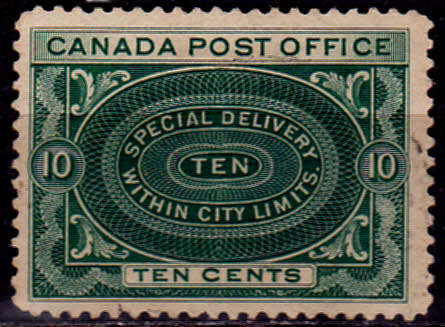 CANADA 1913, 28 June. SPECIAL DELIVERY STAMP, single, UH, CV +/- R 180.00, view scans