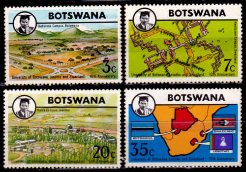 BOTSWANA 1974, 8 May. 10th Anniv Univ Botswana, set, MH, CV +/-R 20.00 view scans