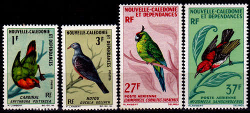NEW CALEDONIA 1966, 10 Oct. Birds, set, MH, CV +/-R 600.00 view scans