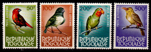 TOGO 1964 - 1965, 20 March. Birds - Airmail, short set, MH, CV +/-R 840.00 view scans
