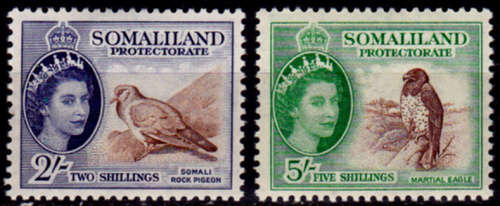 SOMALILAND PROTECTORATE 1953, 15 Sept. Birds, short set, MH, CV +/-R 1,080.00 view scans