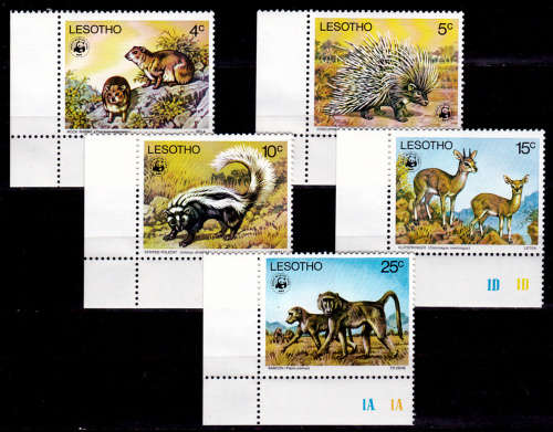LESOTHO 1977, 25 April. WWF - Endangered Animal species, set, MNH, CV +/-R 1,100.00 view scans