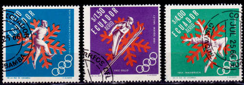ECUADOR 1966, 27 June. Winter Olympic Games, set, UH, CV +/-R 100.00 view scans