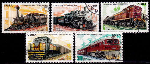 CUBA 1975, 28 Oct. `Evolution of Railways`, set, UH, CV +/-R 30.00 view scans
