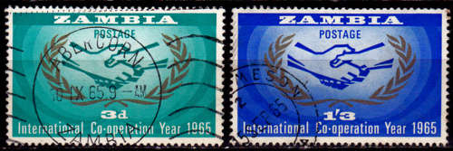 ZAMBIA 1965, 26 July. 20th Anniv of the UN, set, UH, CV+/- R 20.00, view scans