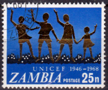 ZAMBIA 1968, 23 Oct. 21st ANNIV of UNICEF, single, UH, CV +/-R 15.00 view scans