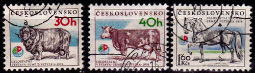 CZECHOSLOVAKIA 1976, 28 Aug. Domestic Animals, set, UH, CV +/-R 15.00, view scan.